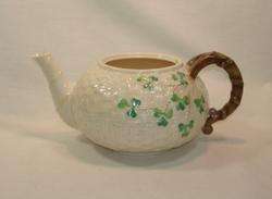 BELLEEK Irish Porcelain SHAMROCK Teapot Base Black Mark  