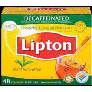 Lipton Decaffeinated 100% Natural Tea (412710) 48 ct (Pack of 12)