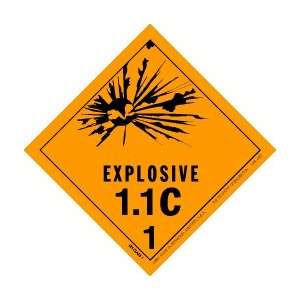  Explosive 1.1C Label, 4 x 4, hml 450, 500 Per Roll 