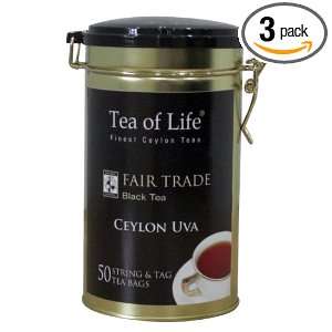 Tea Of Life Fair Trade Black Tea Ceylon Uva, 50 Count Tea Bags, 2.65 