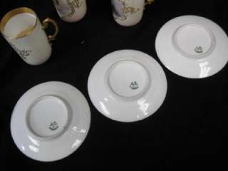 Set of 6 Rare Limoges Demitasse Cups & Saucers with Famous Portraits 