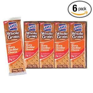 Lance Sharp Cheddar Cheese Whole Grain Crackers Six (8) Pack Trays 