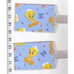   Tags Made with Looney Tunes Tweety Bird Nurse Fabric 