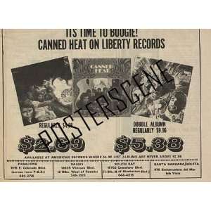  Canned Heat Original LP Promo Ad 1968