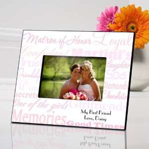    Personalized Matron of Honor Frame   Shades of Pink