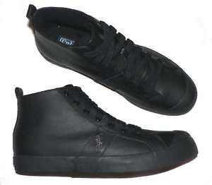 Polo Ralph Lauren Conrad Black shoes mens leather new  