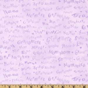  44 Wide Grandmas House Words Violet Fabric By The Yard 