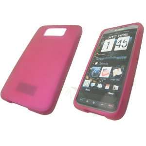  Flexi Gel Skin Cover for HTC HD2, Frosted Hot Pink Cell 