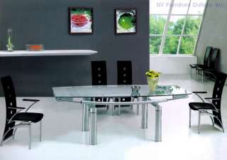 106DT Dining Table Expandable Glass Contemporary Design  