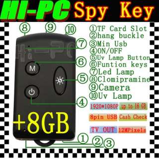 New 8GB 1920*1080P Spy HD Car Key Chain Camera Cam DV DVR Record Video 