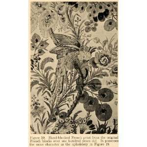   Upholstery Parrot Floral   Original Halftone Print
