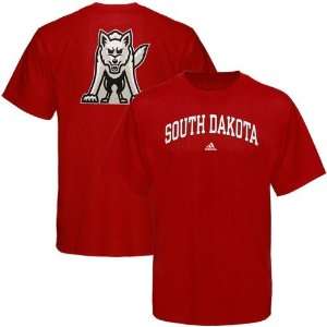  NCAA adidas South Dakota Coyotes Red Relentless T shirt 