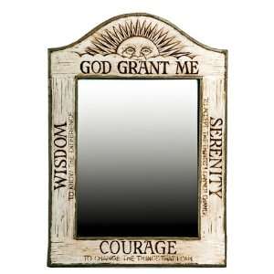  Carved Sernity prayer mirror item 949