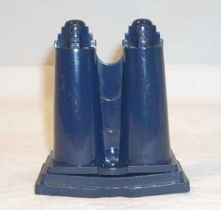 Vintage Dark Blue Plastic Towers Salt Pepper Shakers  