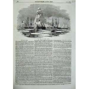   1855 Sailing Ships Geyser Archer Baltic Fleet Ice Riga