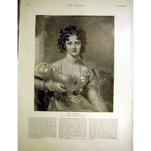  Miss Croker Portrait Lawrence Fine Art 1900 Lady Print 
