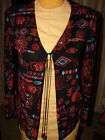 Chicos Travelers sz0 Black Aztec cardigan tiefront4/6