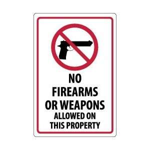   NMC No Firearms Allow Ps Security Notice Sign Industrial & Scientific