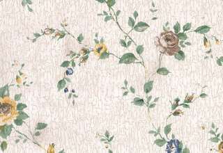 WALLPAPER COUNTRY FLORAL ON CRACKLE DESIGN  