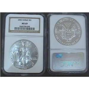  2002 NGC MS 69 American Eagle Silver Dollar Everything 