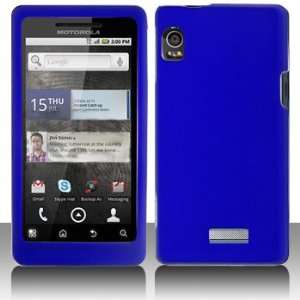  Blue Hard Plastic Rubberized Case Cover for Motorola Droid 