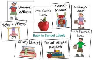 45 LUNCH BAG or BOOK LABELS   Personalized for School  