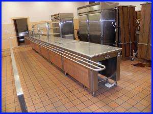   Stainless Steel Food Service Counter/Line 22 Feet Cooler Countertop