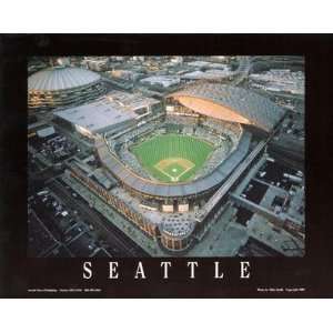 Seattle Mariners Safeco Field Stadium Aerial Picture MLB, Deluxe Frame 