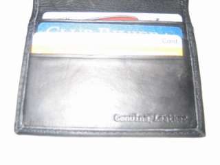 BLACK THIN LEATHER WINDOW ID CREDIT CARDS SMALL WALLET   3137 Black