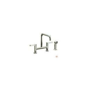Torq K 6126 4 SN Deck Mount Bridge Kitchen Faucet w/ Sidespray, Vibra