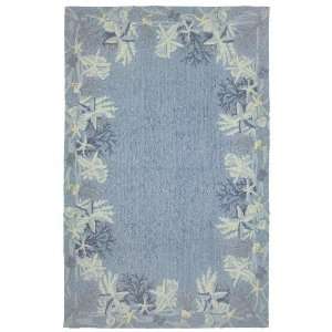 Homefires Sea Star Blue 28 Inch by 90 Inch Indoor Hand Hooked Area Rug