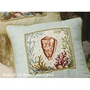  Cone Shell Needlepoint Pillow