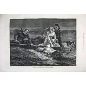  1877 Scene Scuttled Ship Olympic Theatre Boat Sea Art 