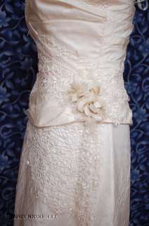 Pronovias Universo Dark Ivory Taffeta Strapless Wedding Dress NWT 