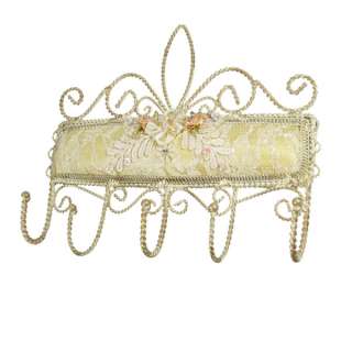 Victorian Style Key Holder Wall Hook Hanger Rose beige lace Home decor 