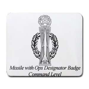  Missile with Ops Designator Badge Command Level Mouse Pad 