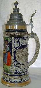   Swiss Musical Marzi Remy 1L 13 Beer Stein w/ German Saying  