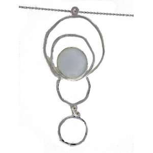  Circles Pendant on a Light Weight 16 Silver Chain. Custom Handmade 