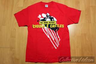 Crooks & Castles The Robb Report Tee Shirt RED Medium M  