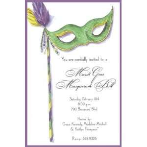 Green Mask, Custom Personalized Adult Parties Invitation, by Inviting 