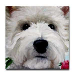 WESTIE DOG Cute Tile Coaster by   Kitchen 