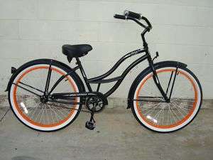 26 Beach Cruiser Bicycle Bike Onyx Lady Black Micargi  