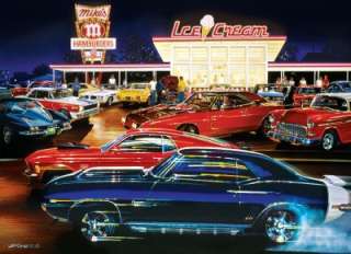 Masterpieces Bruce Kaiser Saturday Night Muscle Cars Jigsaw Puzzle 