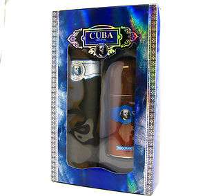 CUBA BLUE for Men EDT Spray 3.4 oz + Deodorant Roll On 1.7 oz ~ GIFT 