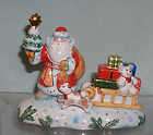 russian majolica santa with a sleigh full of toys expedited
