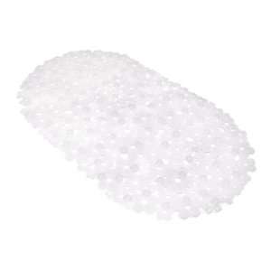  AQ Daisie Ice Oval Bath Mat, Clear, 26.5 Inchx15 Inch 