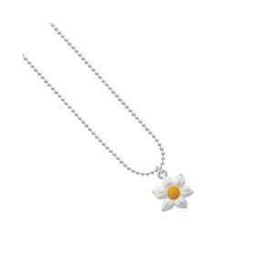  Flower   Daisy White Ball Chain Charm Necklace Arts 