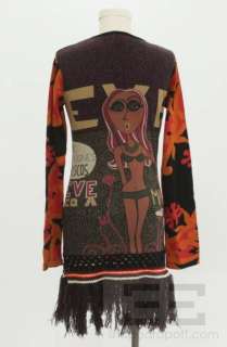Custo Barcelona Multicolor Cotton Bikini Girl Print Fringe Dress Size 