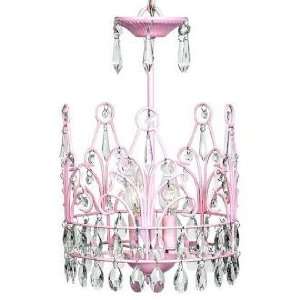 Pink Crown 3 Light Chandelier