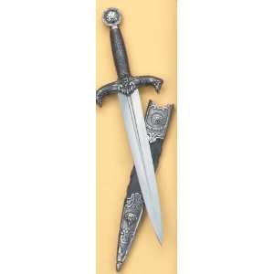  DAGGER MEDIEVAL SILVER FINISH WITH SCAB